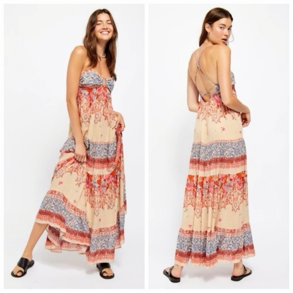 Free People Give A Little Maxi Slip Dress vacation  summer boho whimsical